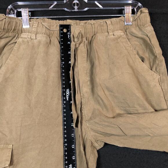 Chelsea & Violet Womens Pants Green Pull On Cargo Elastic Waist Paperbag M - Picture 8 of 12